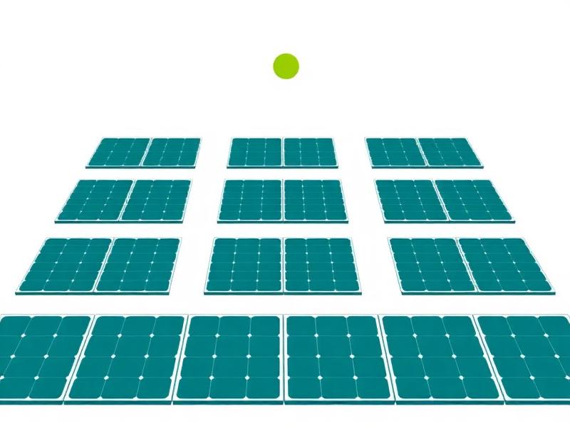 Abstract illustration of solar panel rows in teal tones